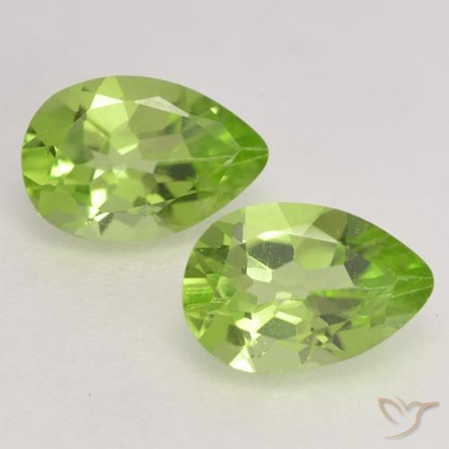 0.84ctw Naturel Vert moyen Péridot, En forme de poire, VVS-VS