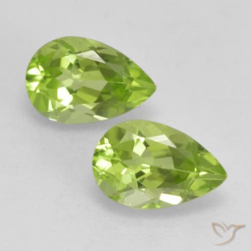 0.96ctw Naturel Vert vif et léger Péridot, En forme de poire, VVS-VS