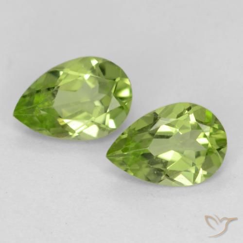 0.83ctw Naturel Vert vif et léger Péridot, En forme de poire, VVS-VS