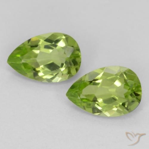 0.86ctw Naturel Vert vif et léger Péridot, En forme de poire, VVS-VS
