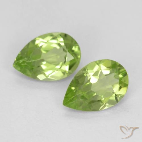 0.84ctw Naturel Vert vif et léger Péridot, En forme de poire, VVS-VS