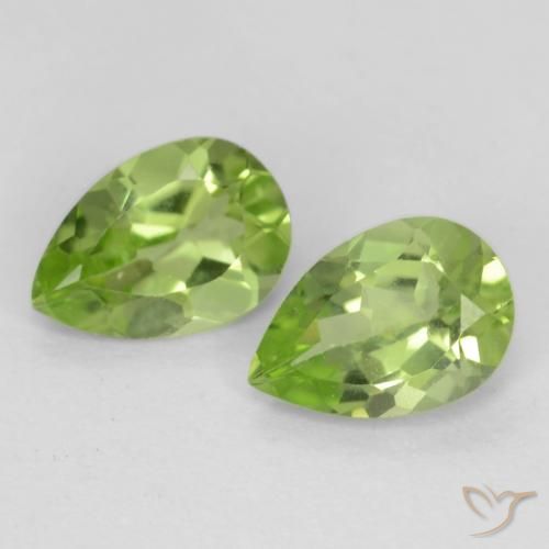 0.85ctw Naturel Vert vif et léger Péridot, En forme de poire, VVS-VS