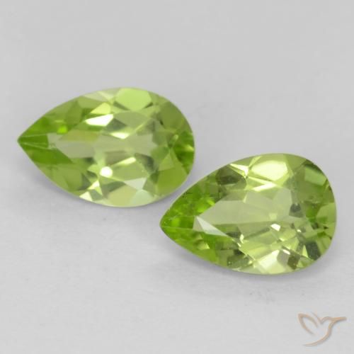 0.79ctw Naturel Vert vif et léger Péridot, En forme de poire, VVS-VS