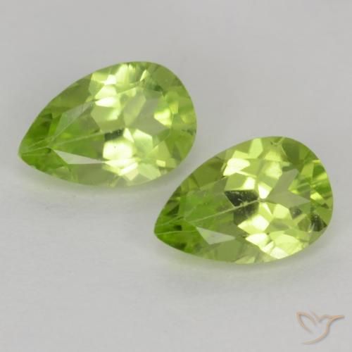 0.91ctw Naturel Vert moyen Péridot, En forme de poire, VVS-VS