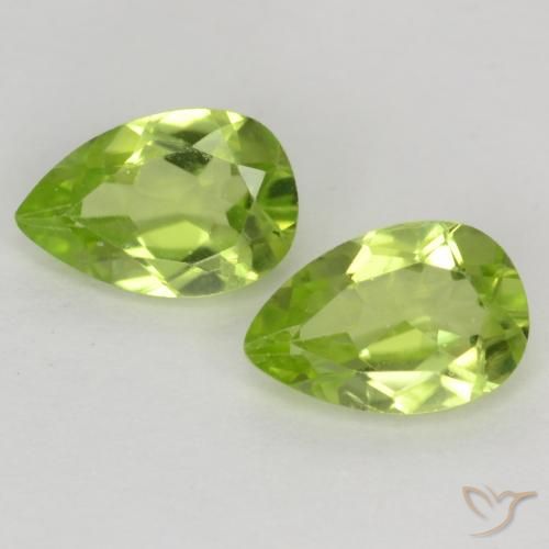 0.92ctw Naturel Vert moyen Péridot, En forme de poire, VVS-VS