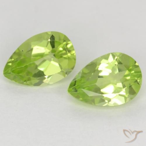 0.98ctw Naturel Vert vif et léger Péridot, En forme de poire, VVS-VS