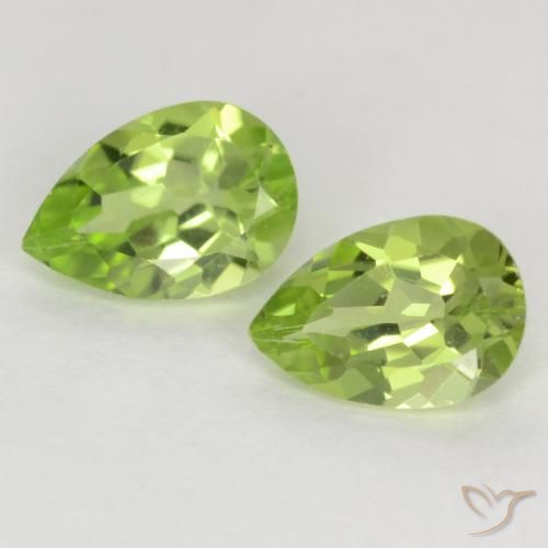 0.87ctw Naturel Vert vif et léger Péridot, En forme de poire, VVS-VS