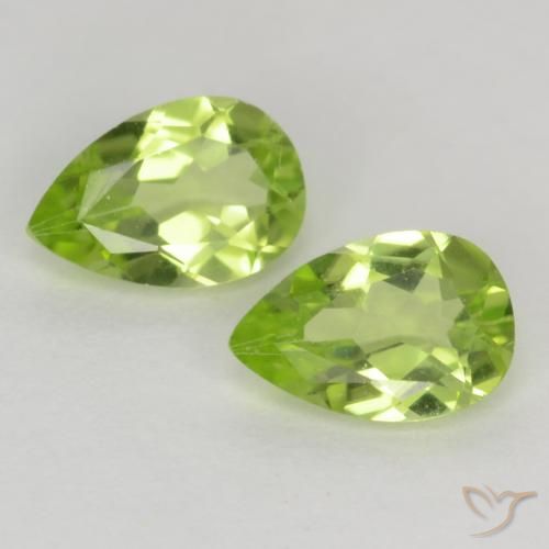 0.81ctw Naturel Vert vif et léger Péridot, En forme de poire, VVS-VS