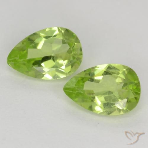 0.87ctw Naturel Vert vif et léger Péridot, En forme de poire, VVS-VS