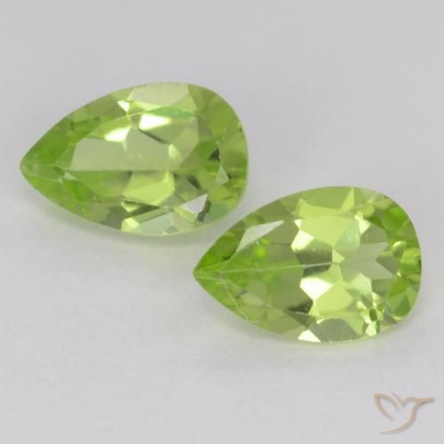 0.89ctw Naturel Vert vif et léger Péridot, En forme de poire, VVS-VS