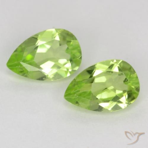 0.89ctw Naturel Vert vif et léger Péridot, En forme de poire, VVS-VS