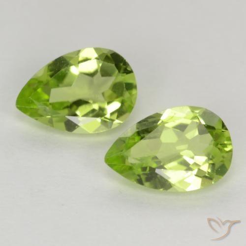 0.79ctw Naturel Vert vif et léger Péridot, En forme de poire, VVS-VS