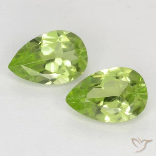 0.88ctw Naturel Vert vif et léger Péridot, En forme de poire, VVS-VS
