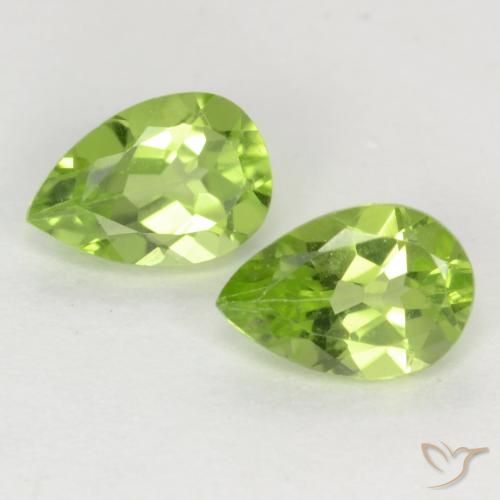 0.87ctw Naturel Vert clair Péridot, En forme de poire, VVS-VS