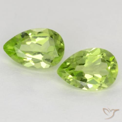0.84ctw Naturel Vert clair Péridot, En forme de poire, VVS-VS
