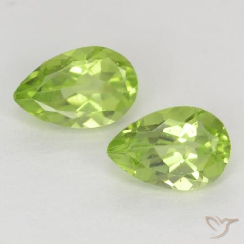 0.94ctw Naturel Vert clair Péridot, En forme de poire, VVS-VS