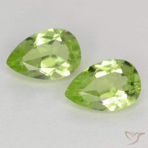 0.88ctw Naturel Vert clair Péridot, En forme de poire, VVS-VS