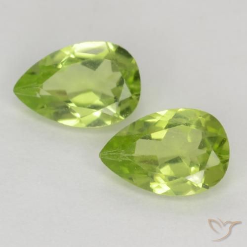 0.89ctw Naturel Vert vif et léger Péridot, En forme de poire, VVS-VS