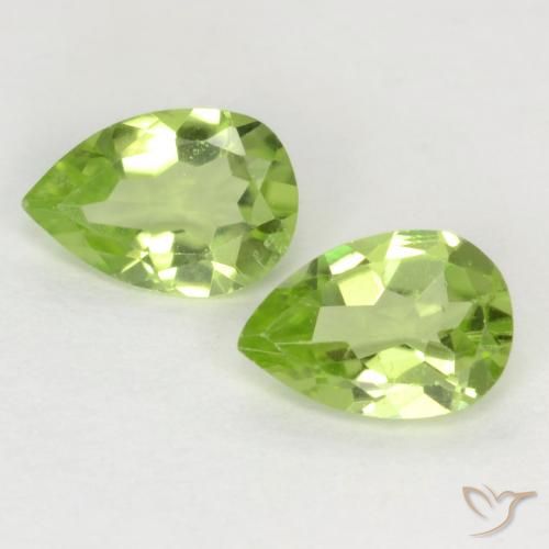 0.69ctw Naturel Vert clair Péridot, En forme de poire, VVS-VS