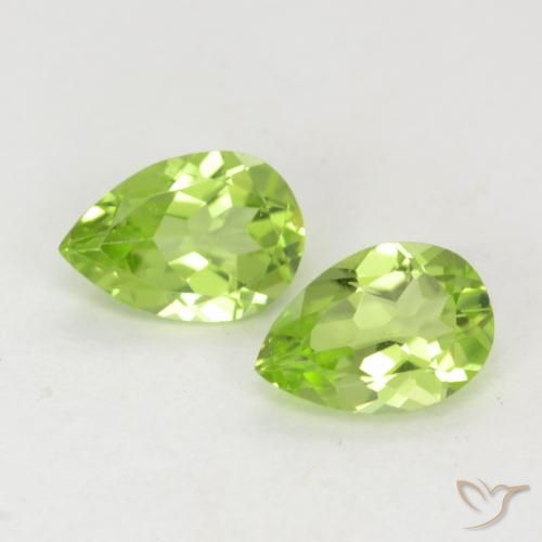 0.88ctw Naturel Vert vif et léger Péridot, En forme de poire, VVS-VS