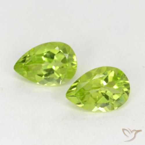 0.93ctw Naturel Vert jaunâtre vif Péridot, En forme de poire, VVS-VS