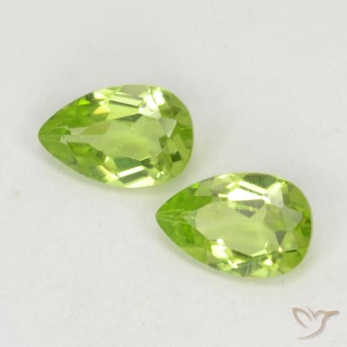 0.96ctw Naturel Vert moyen-léger Péridot, En forme de poire, VVS-VS