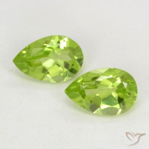 0.96ctw Naturel Vert vif et léger Péridot, En forme de poire, VVS-VS