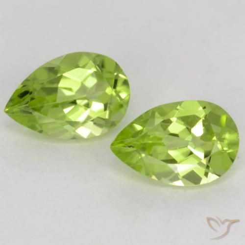 0.88ctw Naturel Vert éclatant Péridot, En forme de poire, VVS-VS