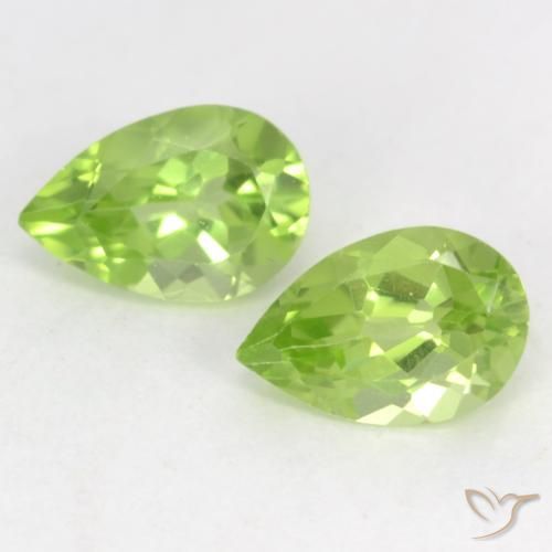 0.93ctw Naturel Vert vif et léger Péridot, En forme de poire, VVS-VS