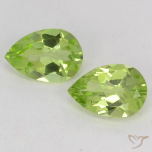 0.83ctw Naturel Vert vif et léger Péridot, En forme de poire, VVS-VS