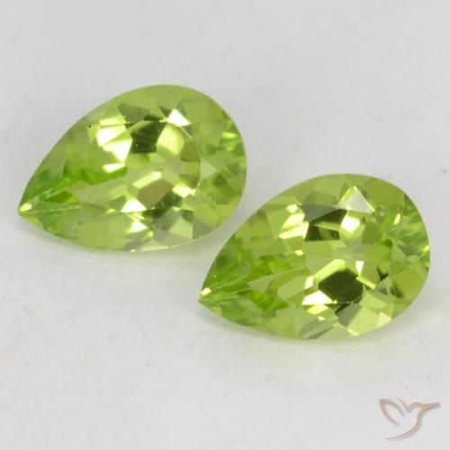 0.93ctw Naturel Vert vif et léger Péridot, En forme de poire, VVS-VS
