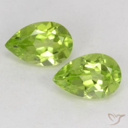 0.99ctw Naturel Vert vif et léger Péridot, En forme de poire, VVS-VS