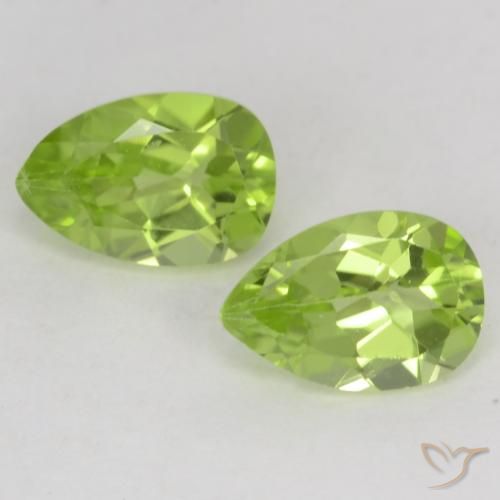 0.93ctw Naturel Vert vif et léger Péridot, En forme de poire, VVS-VS