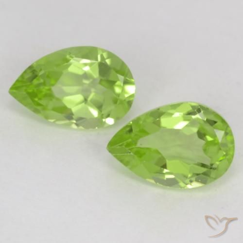 0.91ctw Naturel Vert vif et léger Péridot, En forme de poire, VVS-VS