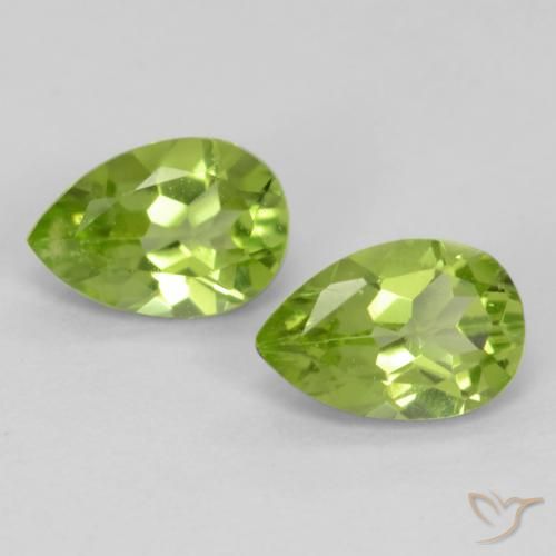 0.87ctw Naturel Vert moyen Péridot, En forme de poire, VVS-VS