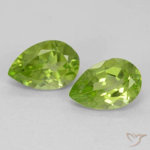0.98ctw Naturel Vert vif et léger Péridot, En forme de poire, VVS-VS