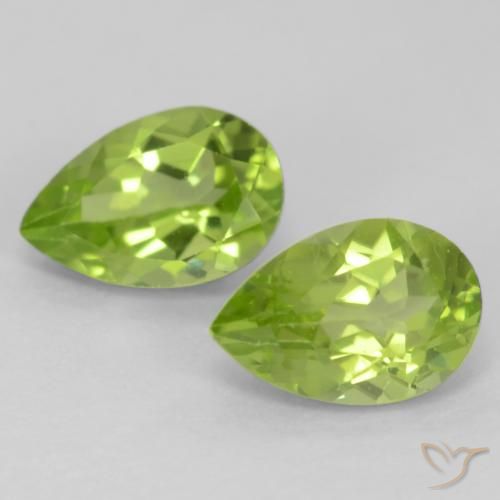 0.97ctw Naturel Vert vif et léger Péridot, En forme de poire, VVS-VS