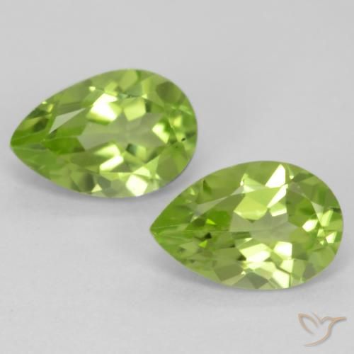 0.90ctw Naturel Vert vif et léger Péridot, En forme de poire, VVS-VS