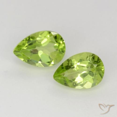 0.91ctw Naturel Vert vif et léger Péridot, En forme de poire, VVS-VS