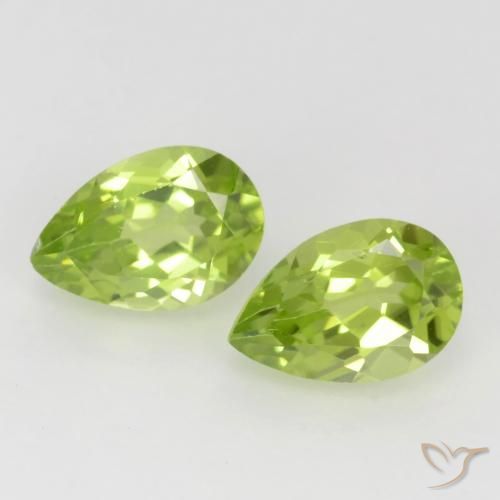 1.03ctw Naturel Vert vif et léger Péridot, En forme de poire, VVS-VS