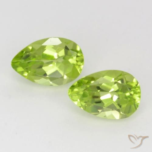 0.91ctw Naturel Vert vif et léger Péridot, En forme de poire, VVS-VS