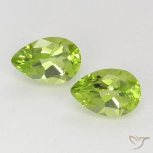 0.88ctw Naturel Vert vif et léger Péridot, En forme de poire, VVS-VS