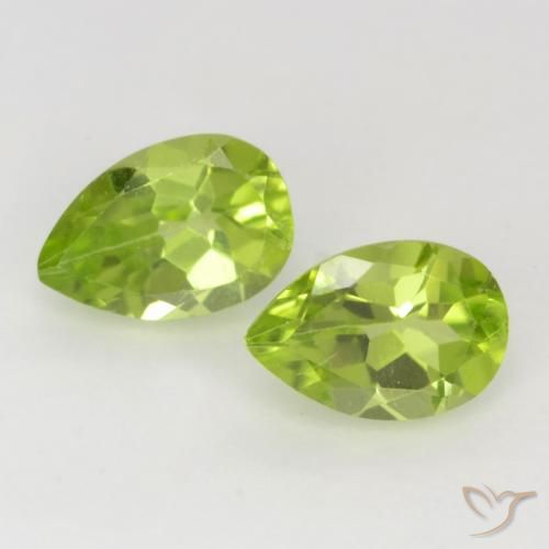 0.93ctw Naturel Vert moyen Péridot, En forme de poire, VVS-VS