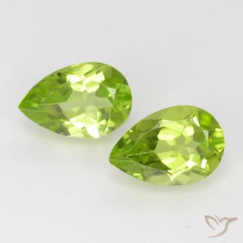 1.01ctw Naturel Vert vif et léger Péridot, En forme de poire, VVS-VS