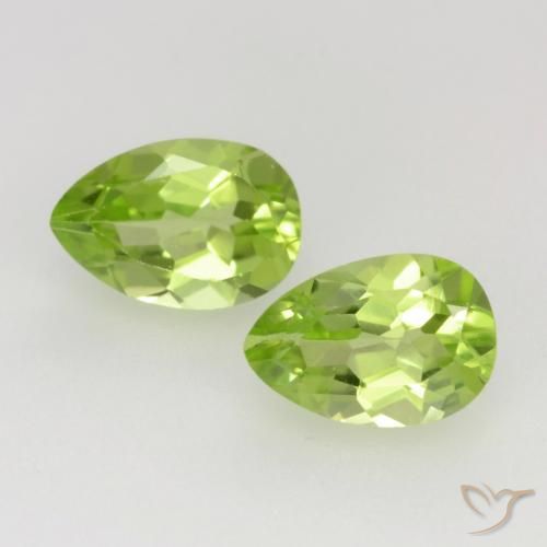 0.94ctw Naturel Vert vif et léger Péridot, En forme de poire, VVS-VS
