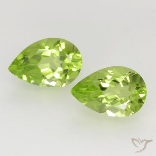0.96ctw Naturel Vert vif et léger Péridot, En forme de poire, VVS-VS