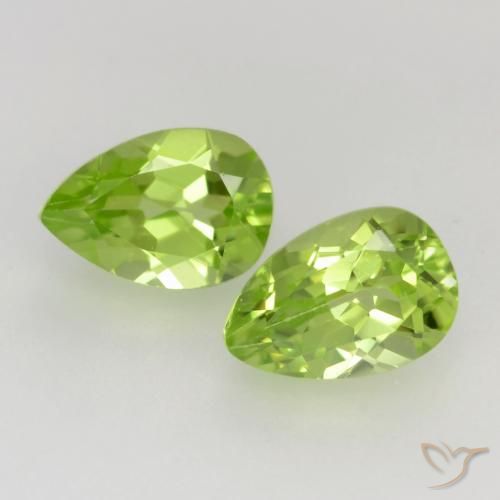 1.12ctw Naturel Vert vif et léger Péridot, En forme de poire, VVS-VS