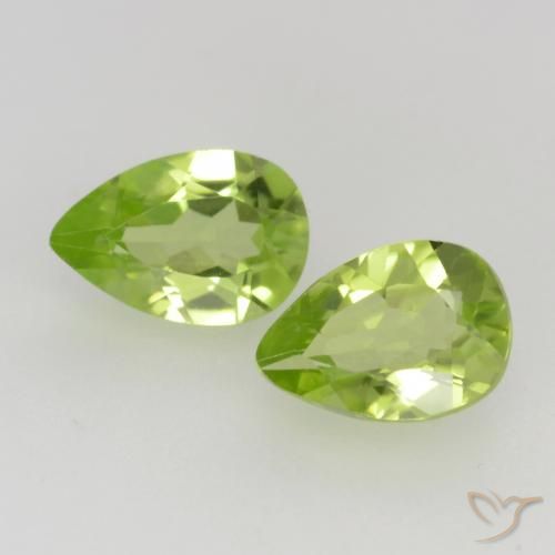 0.82ctw Naturel Vert vif et léger Péridot, En forme de poire, VVS-VS