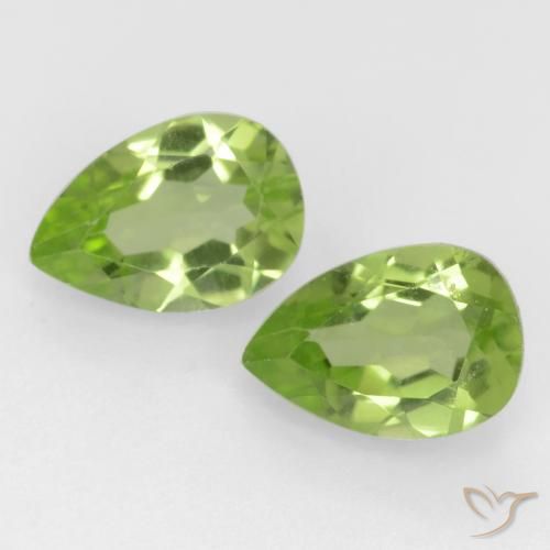 0.91ctw Naturel Vert vif et léger Péridot, En forme de poire, VVS-VS