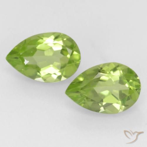 0.91ctw Naturel Vert vif et léger Péridot, En forme de poire, VVS-VS
